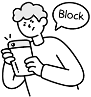 Person Blocking a Friend Request