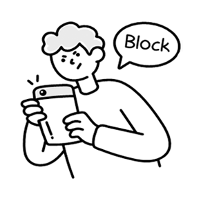 Person Blocking a Friend Request
